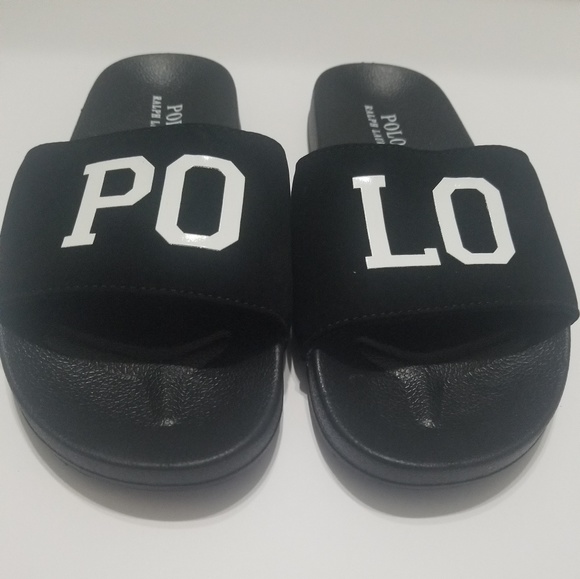 black polo flip flops